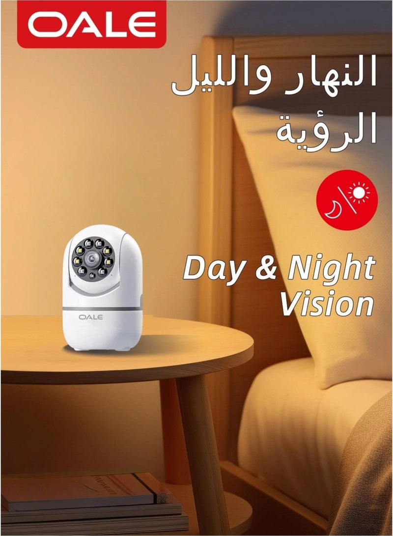 Oale iHome 05 Smart Wireless Security Camera | Full HD 1080P, 355° Pan View, Two-Way Audio, Day & Night Vision, Human Detection, TF Card Support up to 128GB, Multi-User Access - Image 4